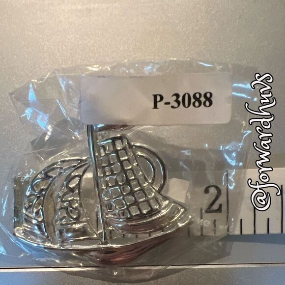 Bundle Sale 3 for $15 | Silver Tone Boat Pendant – 1.75” - Picture 6 of 8